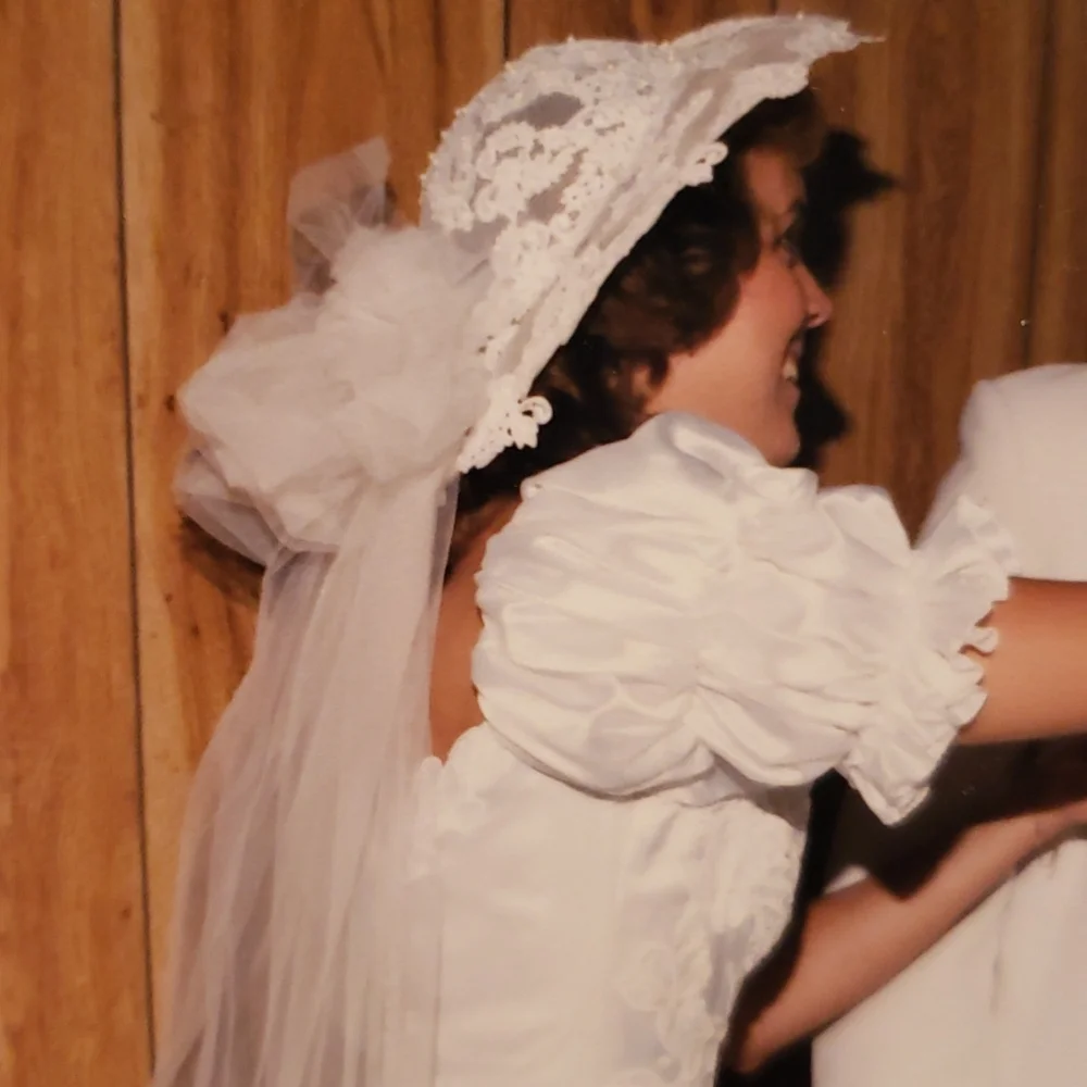 Vintage Appliqued Lace Wedding Hat